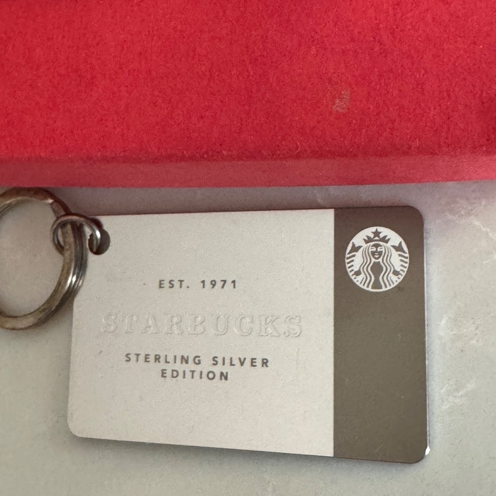 Starbucks 2014 Special Edition Sterling Silver Gift Card keyring. Still in box! - Picture 6 of 6